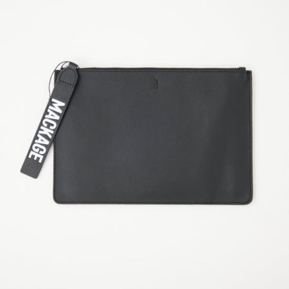 Mackage Black Leather Darcy Clutch